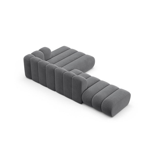 Kampinė sofa šviesiai pilkos spalvos (su dešiniuoju kampu) Lupine – Micadoni Home-image-3