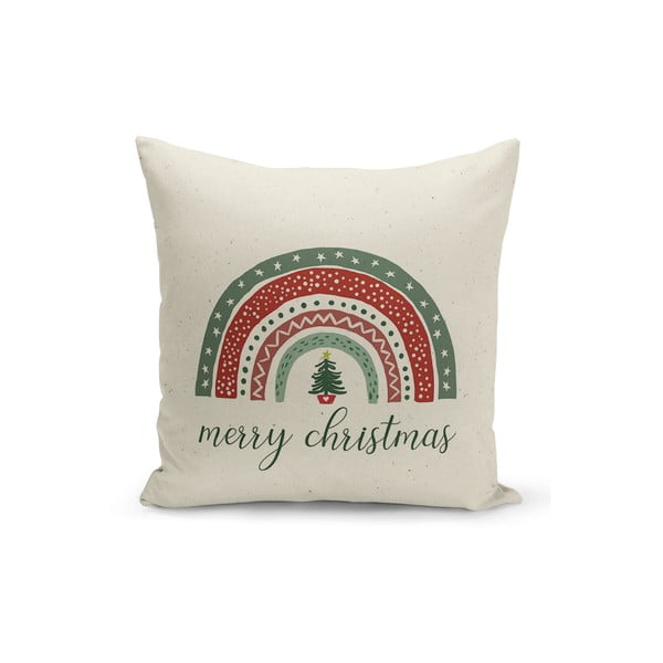 Smėlio spalvos kalėdinis dekoratyvinis pagalvės užvalkalas Kate Louise Christmas Noel, 43 x 43 cm