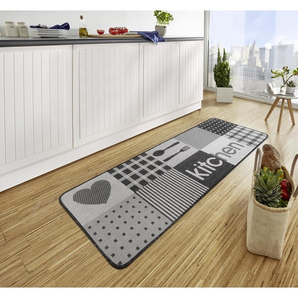Pilkas virtuvės kilimas Hanse Home Weave Patchwork Kitchen, 70 x 180 cm-image-1
