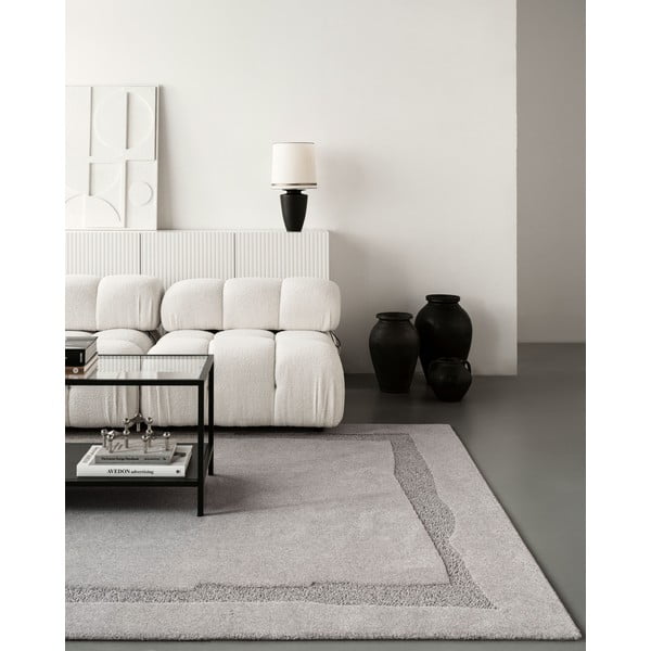 Iš vilnos kilimas pilkos spalvos 160x230 cm Morphic Rocca – Agnella-image-3