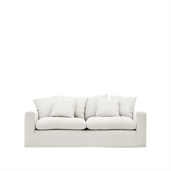 Baldų apmušalas baltos spalvos 240 cm Nora – Kave Home-image-2