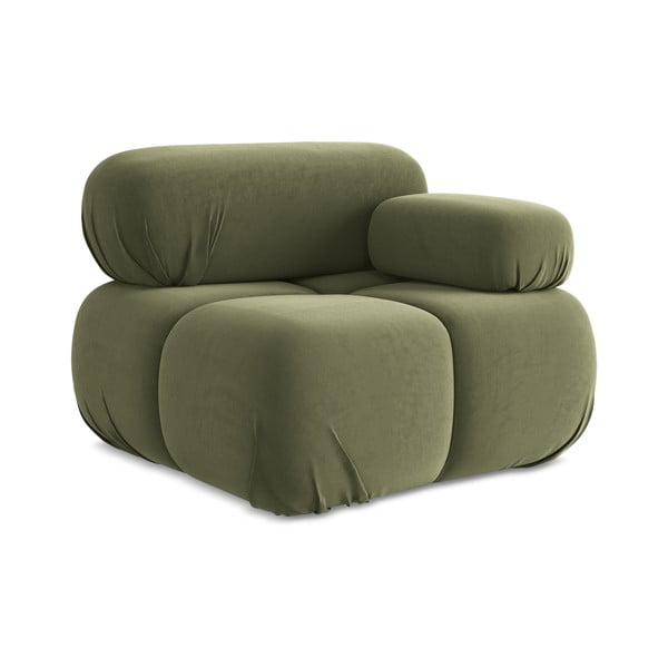 Šviesiai žalios spalvos iš velveto modulinė sofos dalis (su dešiniuoju kampu) Lokua – Makamii-image-2