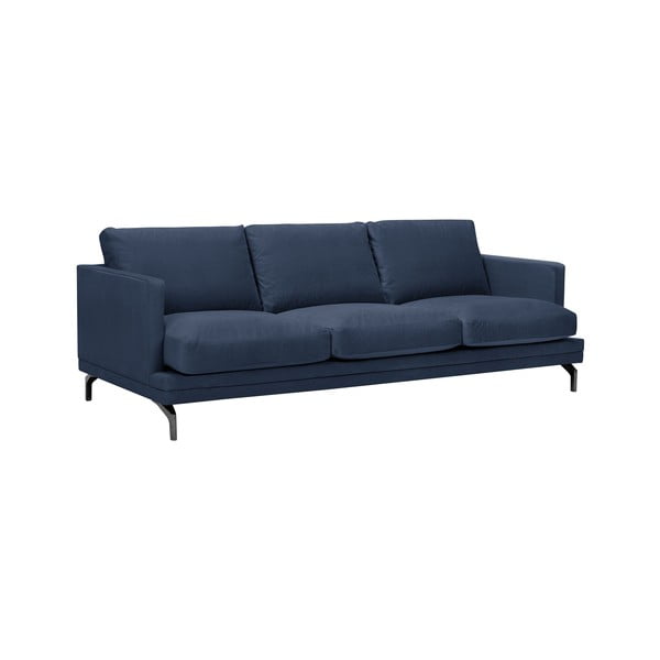 Tamsiai mėlyna sofa su juodos spalvos atramomis kojoms "Windsor & Co Sofos Jupiter-image-1