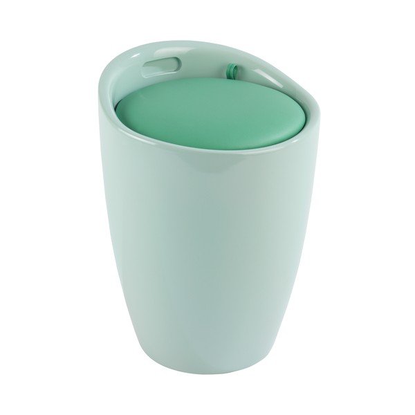 Wenko Candy mėtų spalvos skalbinių krepšys ir taburetė viename, 20 l-image-3