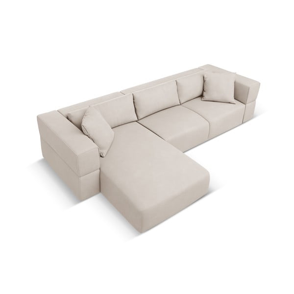 Kampinė sofa smėlio spalvos (su kairiuoju kampu) Esther – Milo Casa-image-3