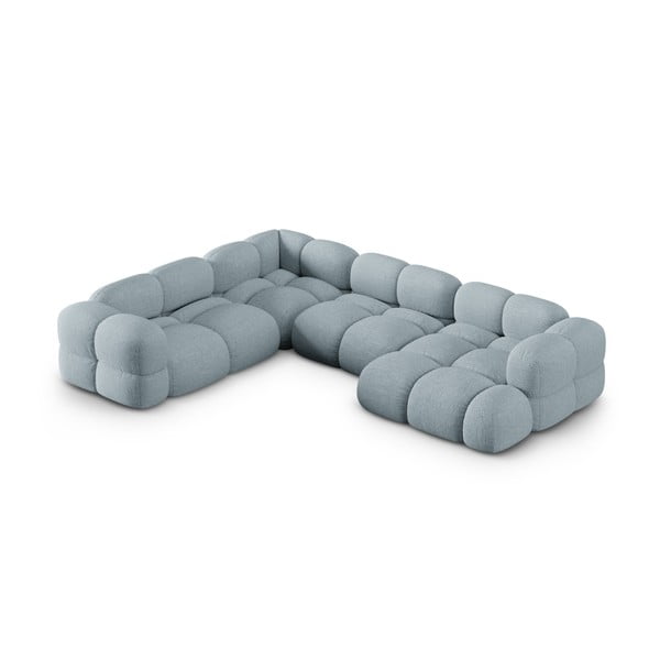 Šviesiai mėlynos spalvos kampinė sofa (su kairiuoju kampu/„U“ formos) Loretto – Cosmopolitan Design-image-3