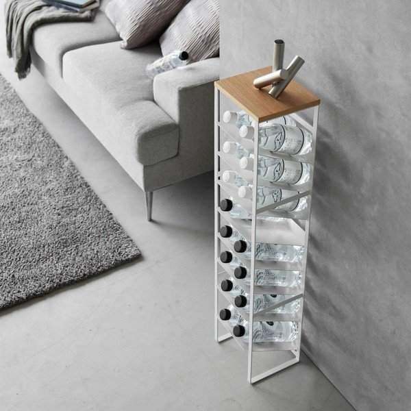 Baltos spalvos iš metalo vyno lentyna butelių skaičius 16 20x88,5x19 cm Tower – YAMAZAKI-image-1