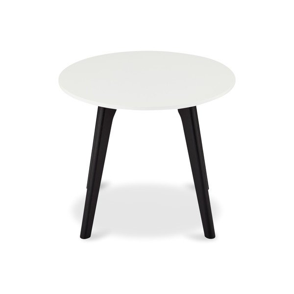 Juodai baltas kavos staliukas su ąžuolinėmis kojomis Furnhouse Life, Ø 48 cm-image-1