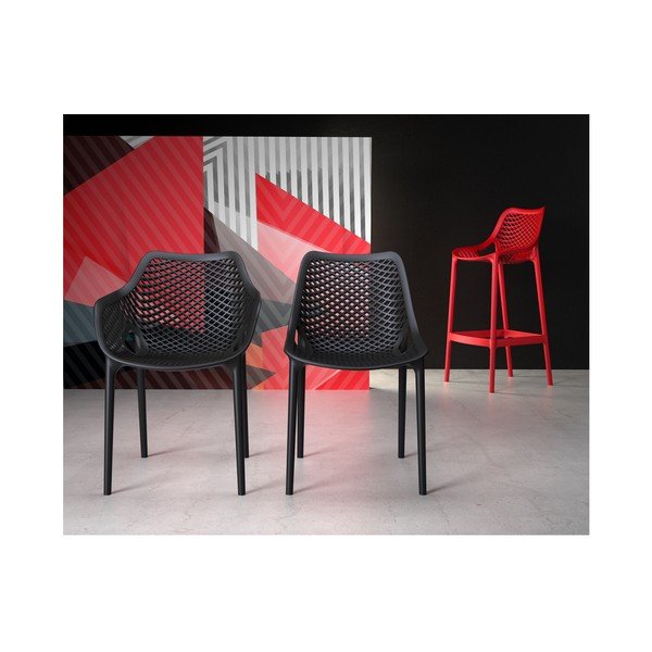 4 raudonų baro kėdžių rinkinys "Resol Grid", aukštis 65 cm-image-2