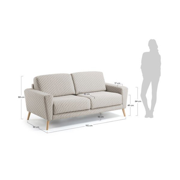 Smėlio spalvos trijų vietų sofa "La Forma Guy-image-1