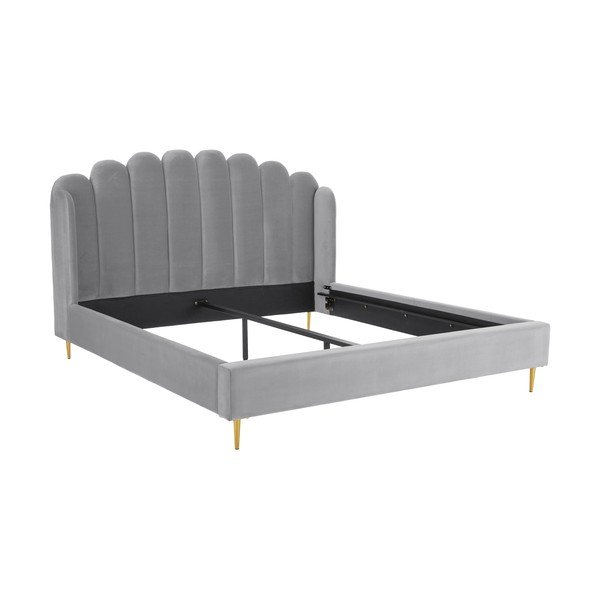 Pilka minkšta lova Westwing Collection Glamour, 180 x 200 cm-image-4