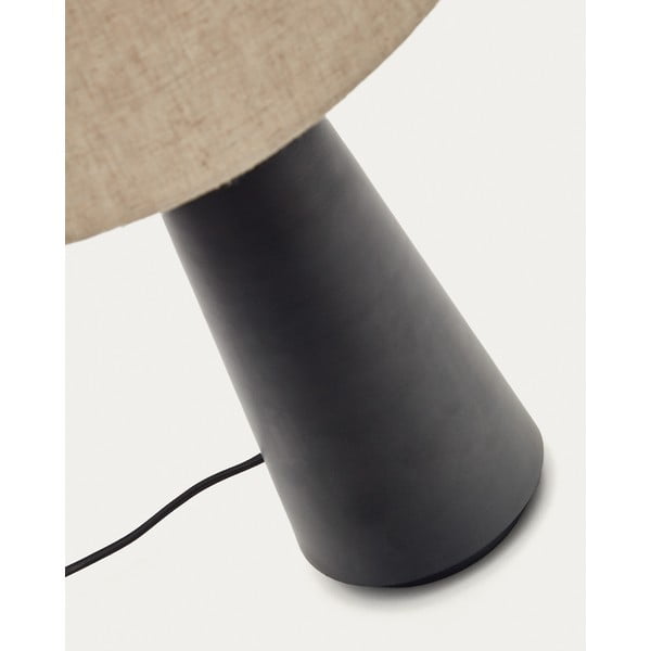 Stalinis šviestuvas juodos spalvos/smėlio spalvos (aukštis 60 cm) su tekstiliniu gaubtu Torrent – Kave Home-image-3