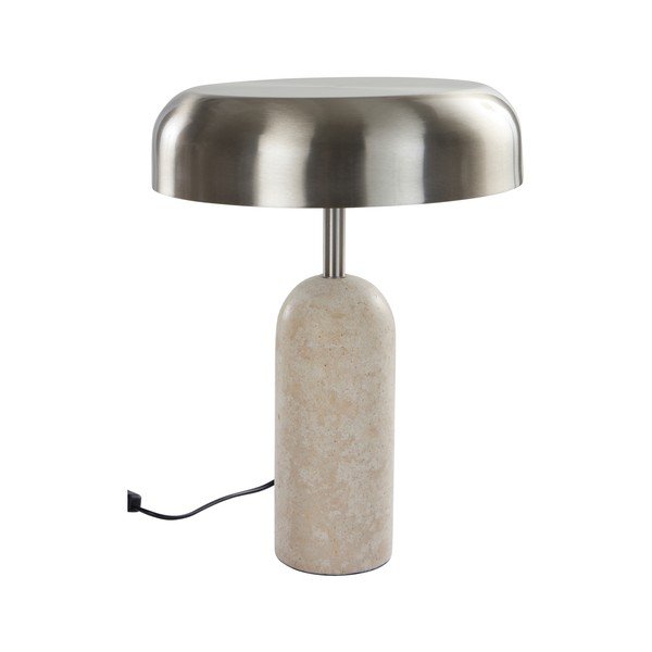 Sidabrinės spalvos 
iš travertino
 stalinis šviestuvas (aukštis 46 cm) Ina – Jotex