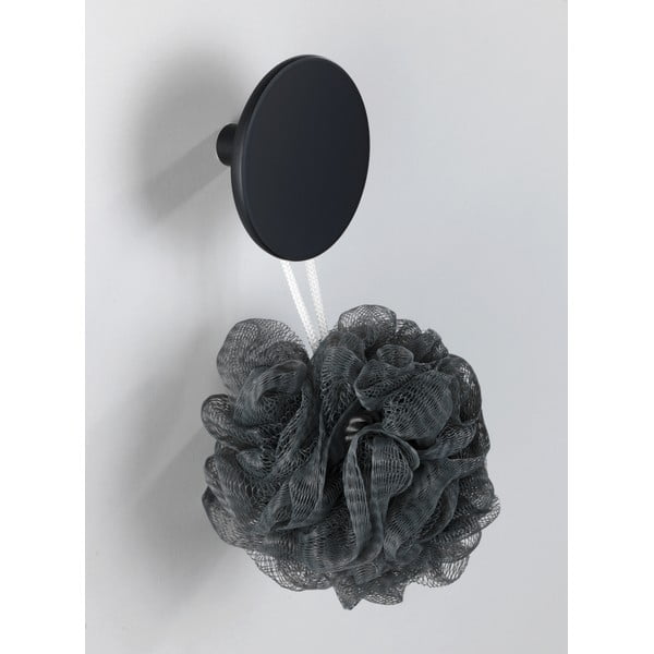 Matinės juodos spalvos sieninis kablys Wenko Melle, ⌀ 8 cm-image-1