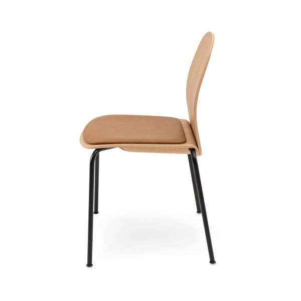 Konjako rudos spalvos/natūralios spalvos galima dėti viena ant kitos valgomojo kėdės 2 vnt. iš ąžuolo Book – Gazzda-image-3