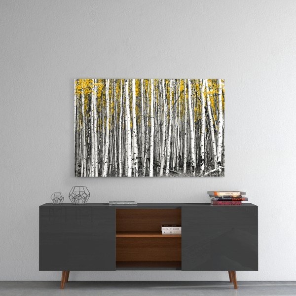 Paveikslas ant stiklo Insigne Yellow Forest, 110 x 70 cm-image-1