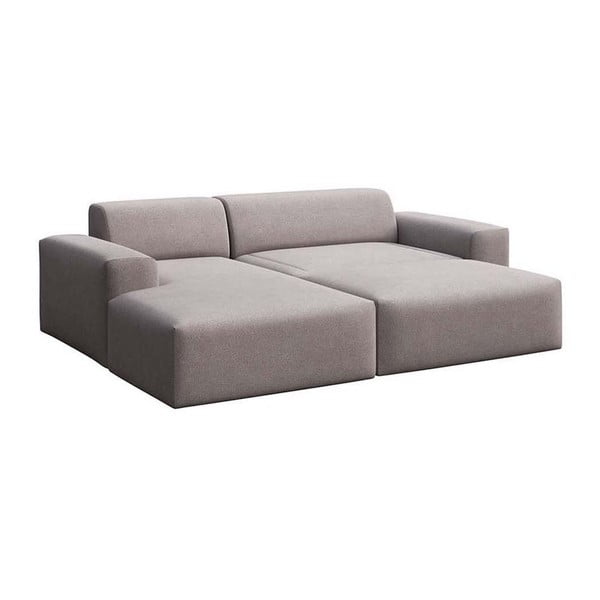 Pilkos spalvos iš velveto sulankstoma/su sandėliavimo vieta kampinė sofa (su kairiuoju kampu/su gultu) Villet – Rodier-image-4