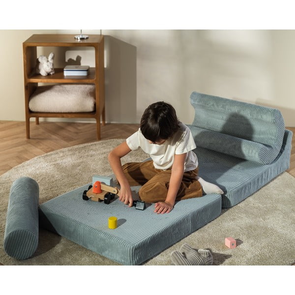 Mėtų spalvos iš kordinio velveto vaikiškas krėslas Flipster – Wigiwama-image-1