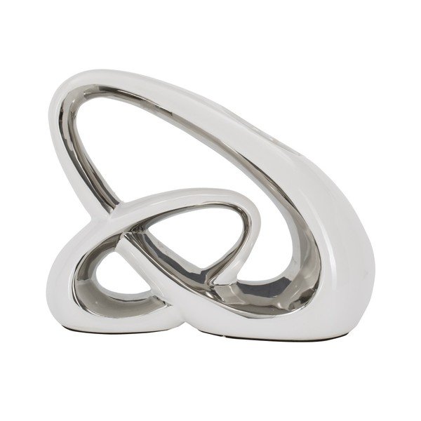 Balta ir sidabrinė keraminė vaza Mauro Ferretti Bling-image-4