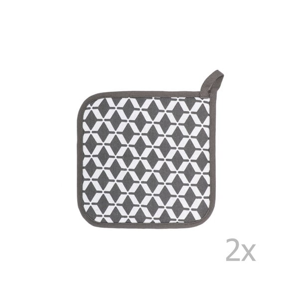 2 pilkų medvilninių nosinaičių rinkinys Tiseco Home Studio Square-image-1