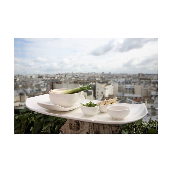 Baltos spalvos kvadratinė porceliano lėkštė Villeroy & Boch Urban Nature, 50 x 25 cm-image-1