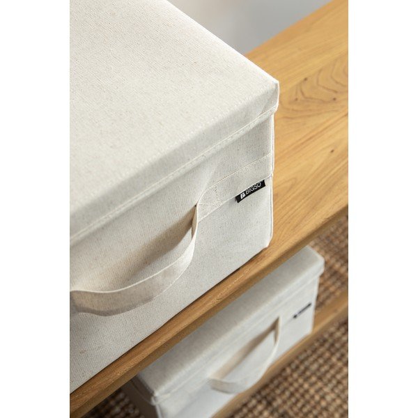 Smėlio spalvos iš tekstilės daiktadėžė su dangčiu 31x41x22 cm Soft Storage Medium – Bigso-image-2