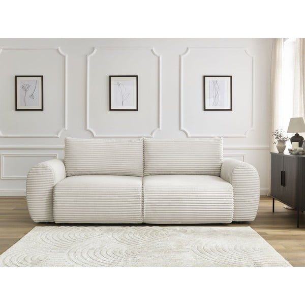 Iš kordinio velveto sulankstoma sofa kreminės spalvos 257 cm Lucien – Bobochic Paris-image-1