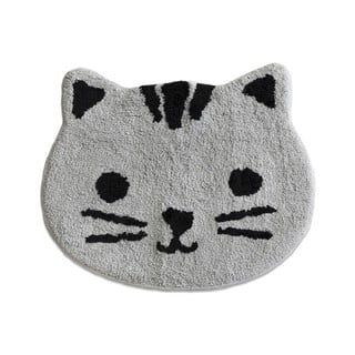 Pilkas medvilninis vonios kilimėlis Mr. Fox Grey Cat, 53 x 47 cm