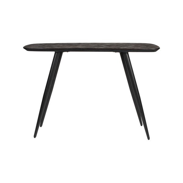 Iš tikmedžio masyvo konsolinis staliukas juodos spalvos 37x118 cm Webster – White Label