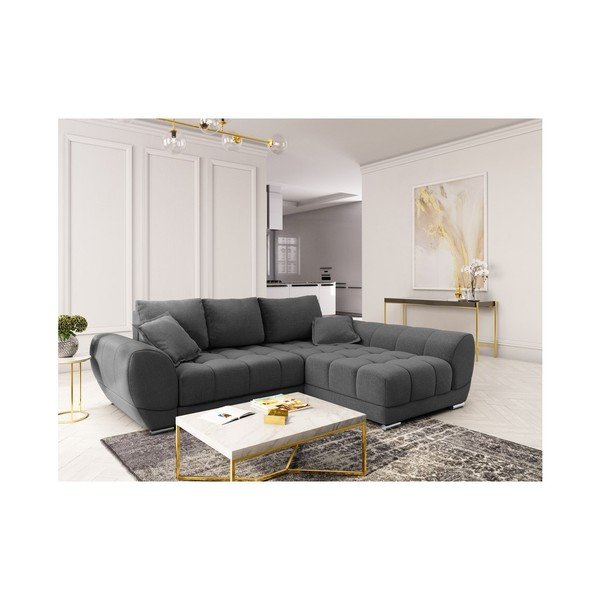 Tamsiai pilka "Windsor & Co Sofas Cloudlet" sofa-lova, dešinysis kampas-image-3