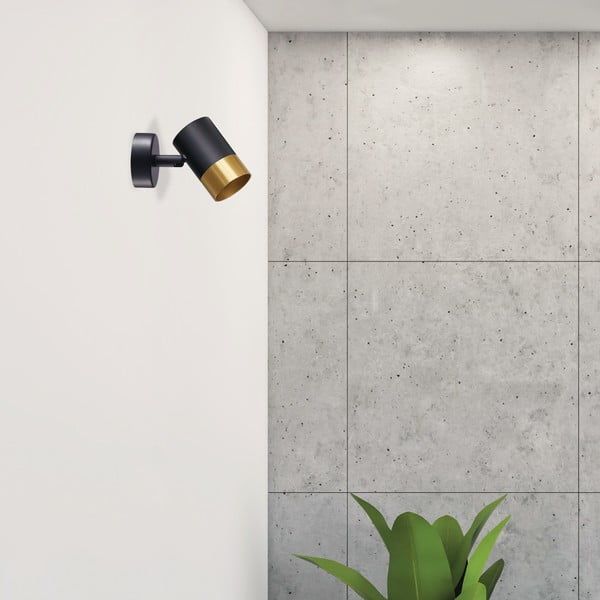 Sieninė lempa juodos spalvos/auksinės spalvos Tobi – Candellux Lighting-image-1