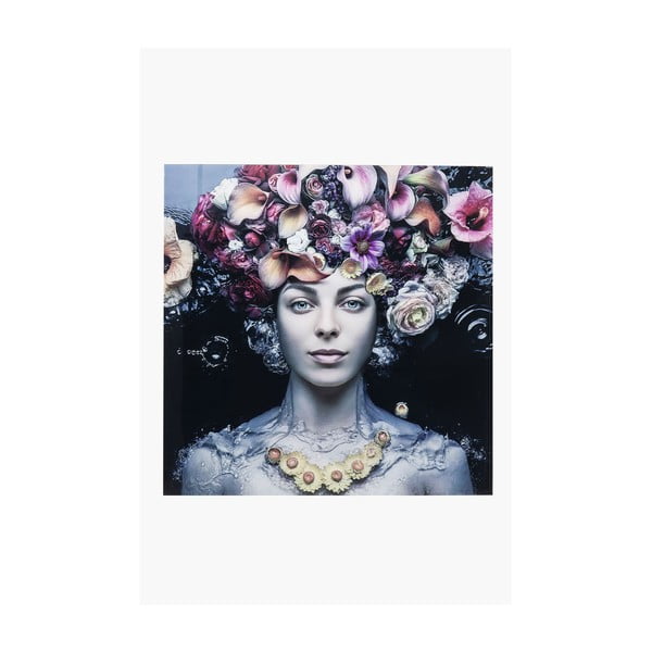Tapyba ant stiklo "Kare Design Flower Art Lady", 80 x 80 cm