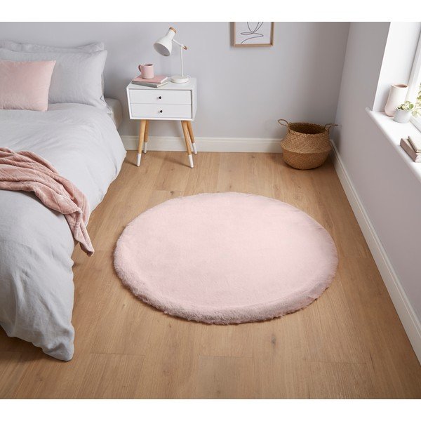 Rožinis apvalus kilimas Think Rugs Teddy, ⌀ 120 cm-image-1