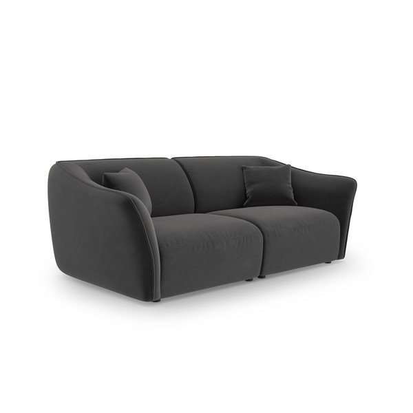 Iš velveto sofa tamsiai pilkos spalvos 206 cm Tokyo – Cosmopolitan Design-image-2