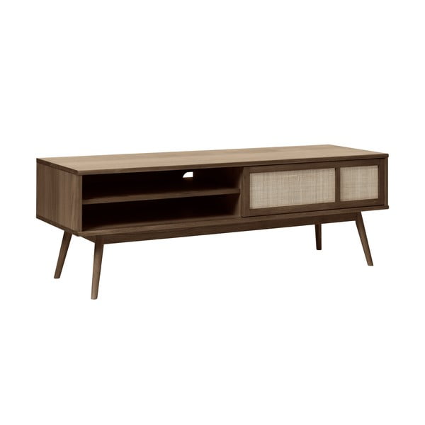 TV spintelė tamsiai rudos spalvos iš ąžuolo 150x50 cm Barrali – Unique Furniture-image-1