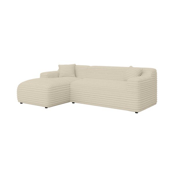 Smėlio spalvos iš kordinio velveto kampinė sofa (su kairiuoju kampu/su gultu) Martin – Ropez-image-2