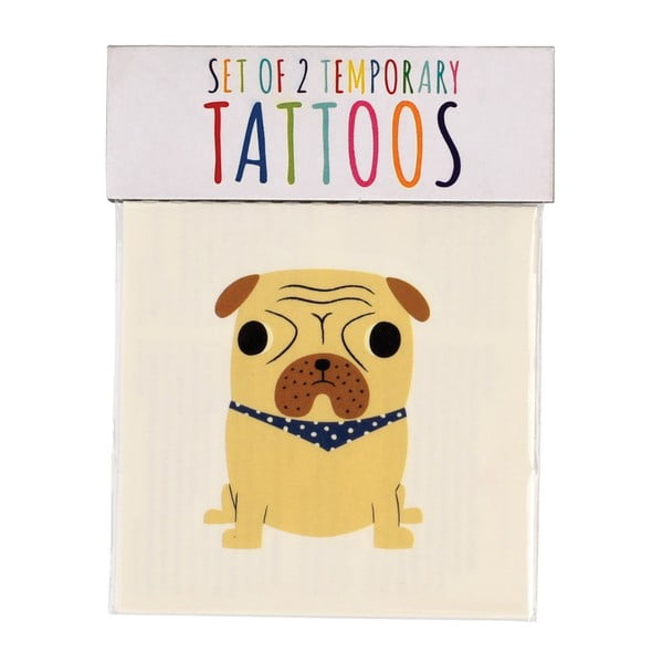 2 laikinų tatuiruočių šunims rinkinys Rex London Red Dogs