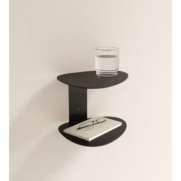 Juodos spalvos iš plieno sieninė lentyna 29 cm Curve Bull – LIND DNA-image-1