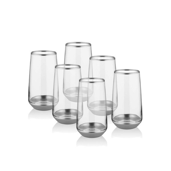 6 stiklinių rinkinys Mia Glam Silver, 380 ml-image-1