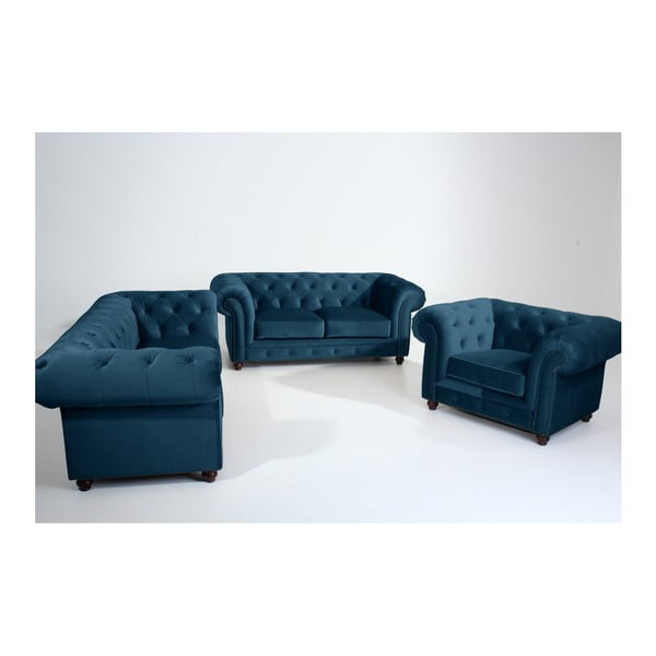 Mėlyna sofa "Max Winzer Orleans Velvet", 216 cm-image-1