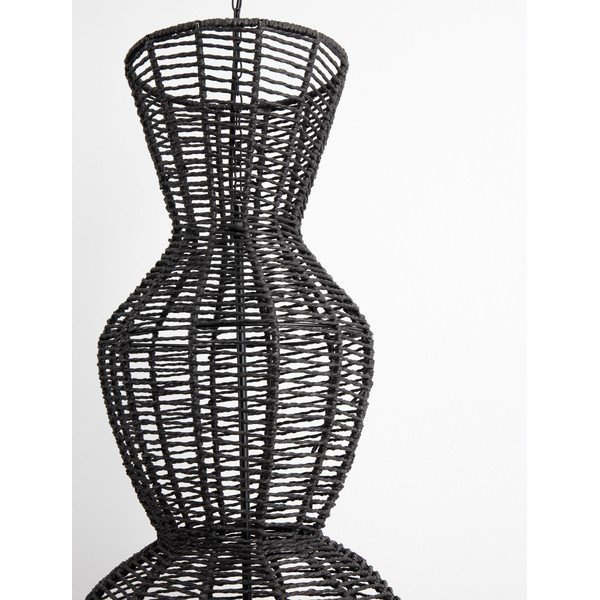 Matinės juodos spalvos iš virvės kabantis šviestuvas ø 38 cm Breena – Nova Luce-image-4