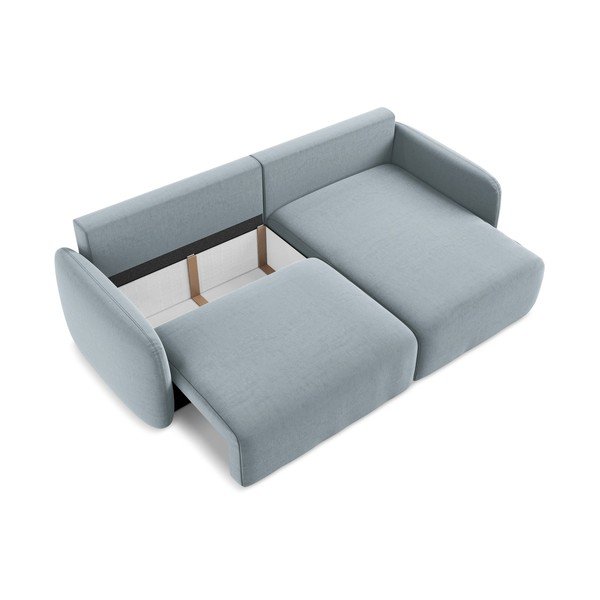 Mėlynos spalvos sulankstoma/su sandėliavimo vieta kampinė sofa iš velveto (su dešiniuoju kampu/su gultu) Kalena – Makamii-image-4