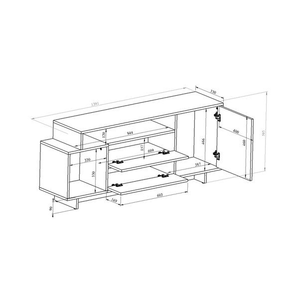 Baltas TV staliukas TemaHome Kube-image-2