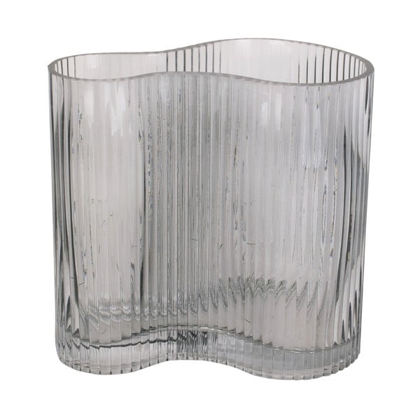 Pilka stiklo vaza PT LIVING Wave, aukštis 18 cm-image-3