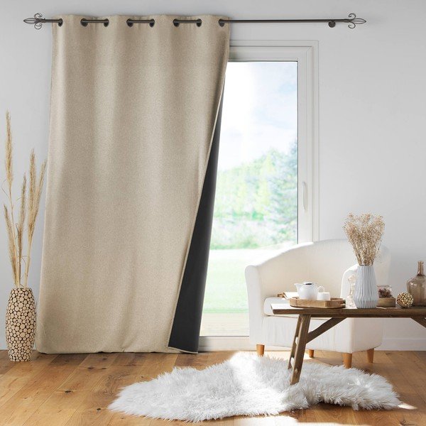 Smėlio spalvos užuolaida 140x260 cm Jupiter – douceur d'intérieur-image-3