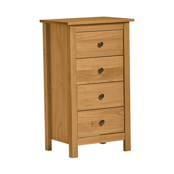 Natūralaus pušies masyvo komoda su 4 stalčiais "Marckeric Berna-image-3