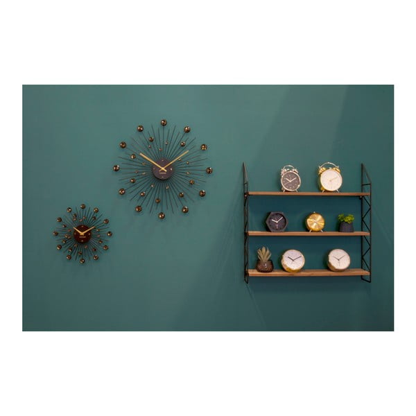 Juodos spalvos laikrodis Karlsson Sunburst, ø 50 cm-image-2