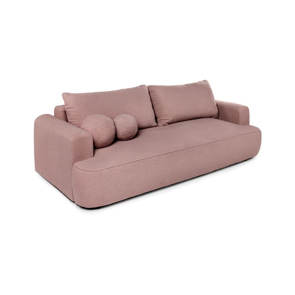 Iš boucle sulankstoma sofa šviesiai rožinės spalvos 247 cm Quinoa – Bonami Selection-image-2