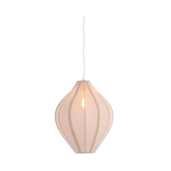 Natūralios spalvos kabantis šviestuvas su tekstiliniu gaubtu Pasto – Light & Living-image-1