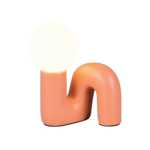 Oranžinės spalvos iš keramikos stalinis šviestuvas (aukštis 21,5 cm) Quinn – Reality-image-2